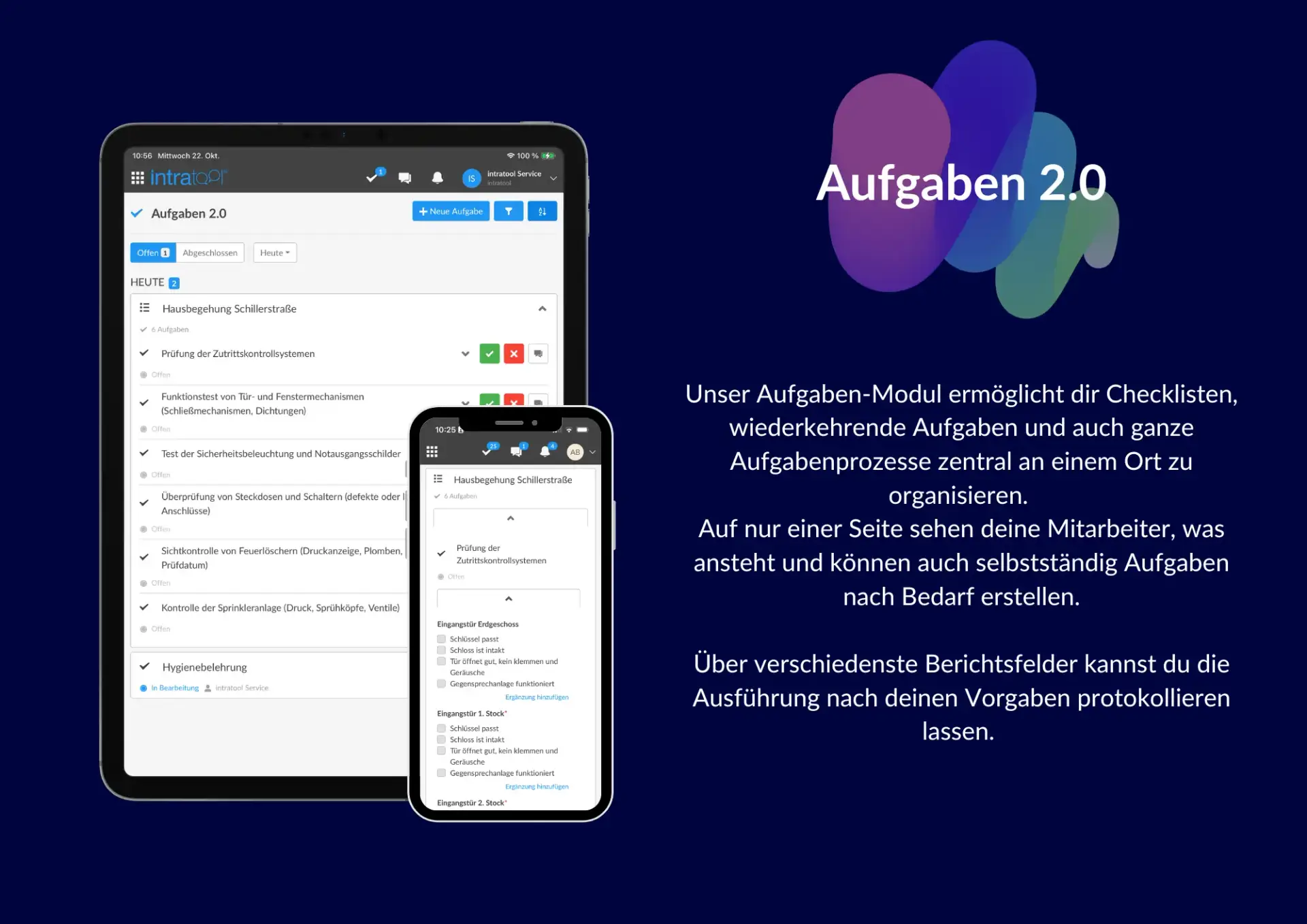 Tägliche Abläufe sauber organisiert. Jeder weiß, was zu tun ist
