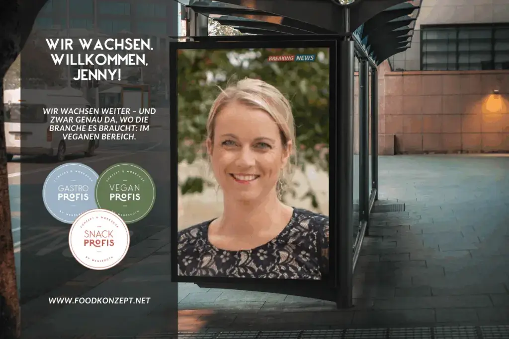 Wir wachsen! Mit Jenny stärken die SNACKPROFIS Workshops, Trainings & Webinare – Fokus: vegane Konzepte für Bäckerei, Gastro, Hotel & Tankstelle.