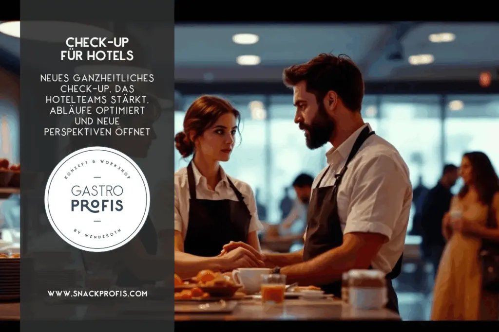 Wenn Abläufe im Hotel nicht harmonieren, spürt das jeder Gast. Das GASTROPROFIS Check-Up zeigt, wie Kommunikation, Prozesse und Teamwork wieder rund laufen – ehrlich, individuell und mit dem Blick aufs Ganze.